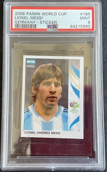 Lionel Messi 2006 Panini World Cup Germany Sticker Rookie Card RC PSA 9 Mint