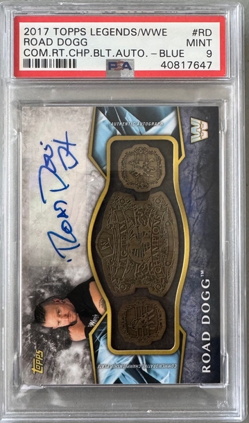 2017 Topps Legends WWF WWE Road Dogg Jesse James Commemorative Championship Belt Autograph Blue PSA 9