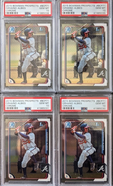 2015 Bowman Chrome Prospects Ozzie Albies PSA 10 - 4 Lot