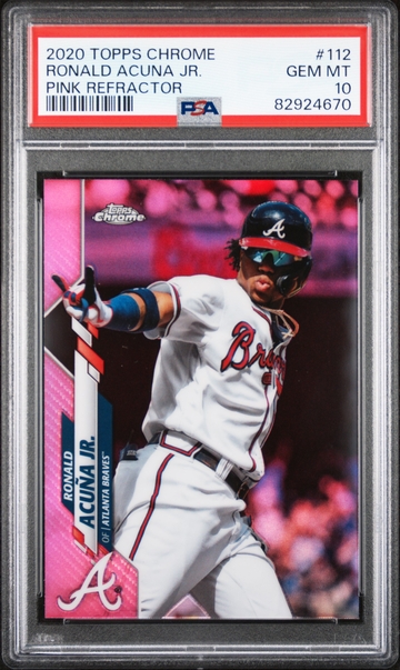 2020 Topps Chrome Pink Refractor Ronald Acuna Jr. #112 PSA 10