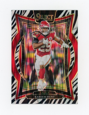 KAREEM HUNT 2024 Panini Select ZEBRA Prizm #75 SP
