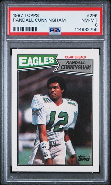 1987 Topps Randall Cunningham #296 Rookie RC PSA 8 | Philadelphia Eagles