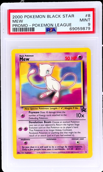 1999 Pokemon Promo Pokemon League Mew #8 PSA 9