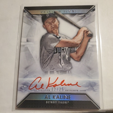 AL KALINE 2019 TOPPS DIAMOND ICONS RED INK AUTO #'D 12/25