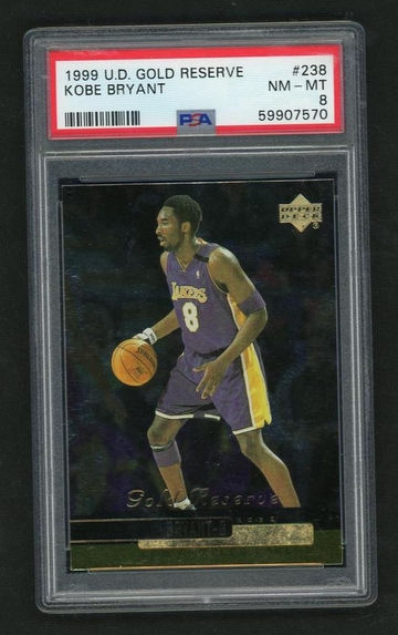 1999 Upper Deck U.D. Gold Reserve 238 Kobe Bryant PSA 8 NM-MT Los Angeles Lakers