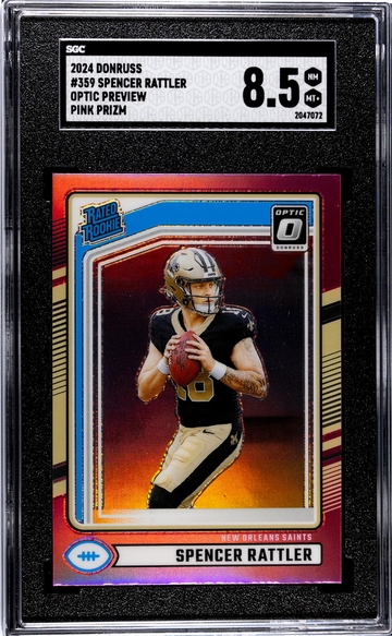 2024 Donruss #359 Spencer Rattler Optic Preview SGC 8.5