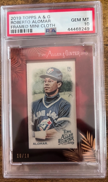 2019 Topps Allen & Ginter Roberto Alomar Framed Mini Cloth PSA 10