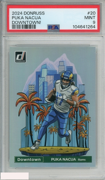 2024 PANINI DONRUSS DOWNTOWN! PUKA NACUA #20 RAMS PSA 9 MINT