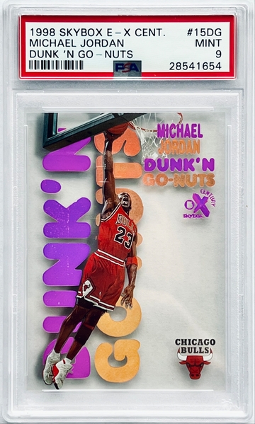 1998 SKYBOX E-X CENTURY MICHAEL JORDAN DUNK ‘N GO-NUTS - PSA 9