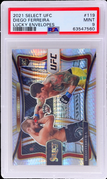 2021 Panini Select UFC Diego Ferreira Lucky Envelopes #119 2/8 PSA 9 RC