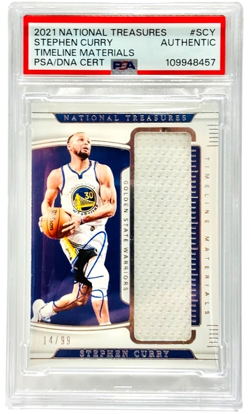 Stephen Curry Signed 2021 National Treasures Timeline Materials /99 PSA/DNA AUTO