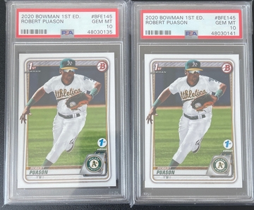 2x PSA 10 Robert Puason 2020 Bowman 1st Edition
