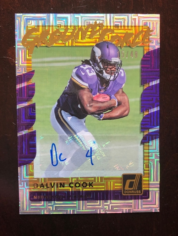 2017 Panini Donruss Dalvin Cook RC AUTO 15/49 