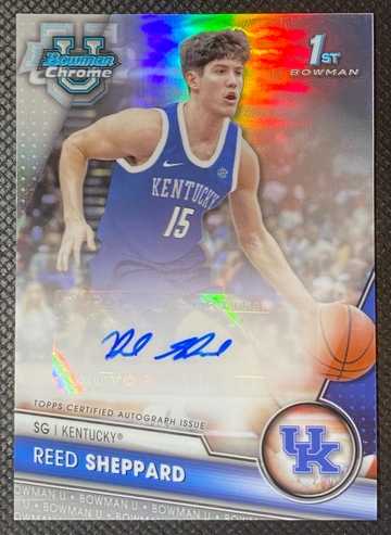 2023-24 Bowman Chrome University #BCPA-RS Reed Sheppard 1st Refractor Auto /250