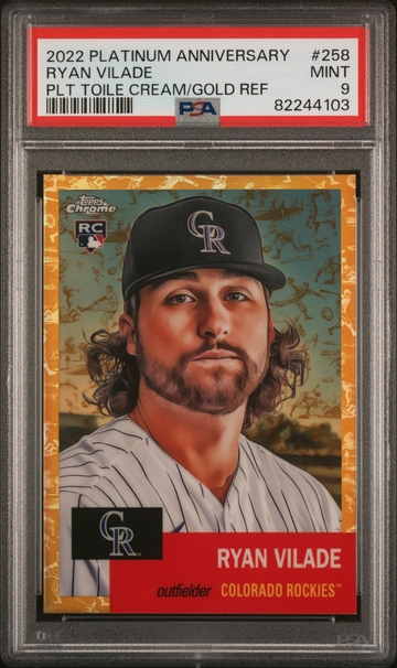 2022 Topps Platinum Toil Cream/Gold Ref Ryan Vilade #258 RC /50 PSA 9
