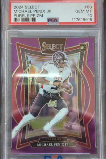 2024 Select Michael Penix Jr Purple Prizm /75 PSA 10