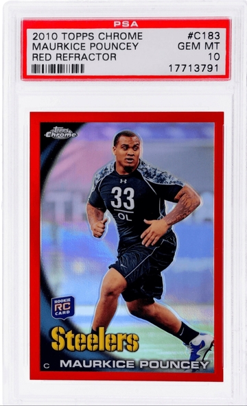 2010 topps chrome Maurkice Pouncey red refractor rookie /25 psa 10