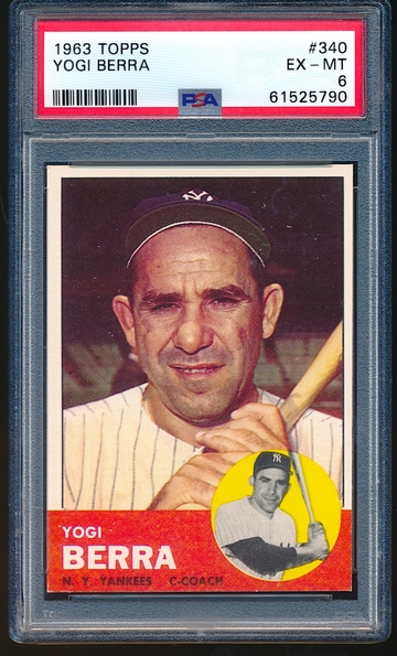 1963 Topps Yogi Berra #340 PSA 6 + Beauty