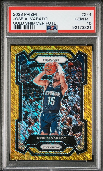 2023 Panini Prizm #244 Jose Alvarado Gold Shimmer Fotl Prizm /10 PSA 10