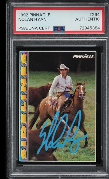 1992 Pinnacle Nolan Ryan AUTO #294 PSA Authentic
