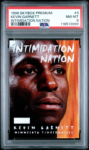 Kevin Garnett 1998 Skybox Premium Intimidation Nation PSA 8