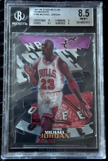 1997-98 Stadium Club Triumvirate Michael Jordan BGS 8.5 Series 2 #T9B