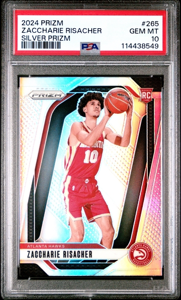2024-25 Panini Prizm Zaccharie Risacher #265 Silver Rookie RC PSA 10