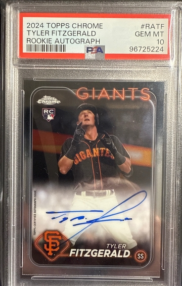 2024 TOPPS CHROME TYLER FITZGERALD ROOKIE AUTOGRAPH PSA GEM MT 10