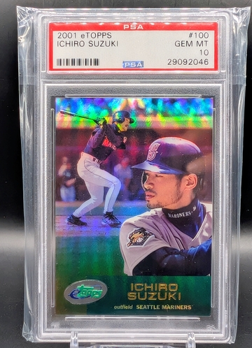 2001 Topps eTopps #100 ICHIRO SUZUKI Rookie RC PSA 10 GEM MT Seattle Mariners