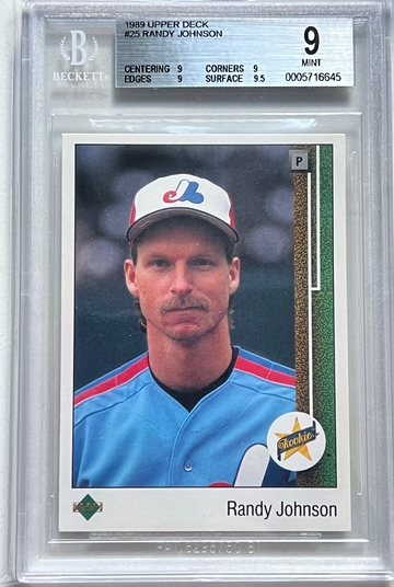 1989 Upper Deck Randy Johnson Rookie Card BGS 9 Nicely Centered 