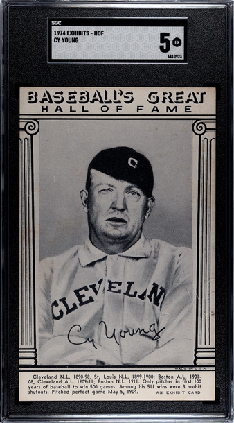 1974 Baseball's Great Hall of Fame Exhibits Cy Young Cleveland Indians SGC 5 EX