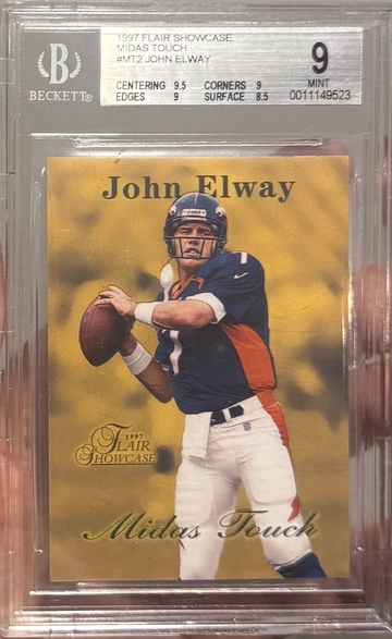 1997 Flair Showcase John Elway Midas Touch BGS 9
