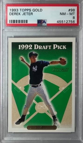 Derek Jeter Rookie 1993 Topps Gold #98 - PSA 8 - Yankees