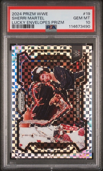 2024 Prizm WWE Sherri Martel Lucky Envelopes Prizm #/8 PSA 10
