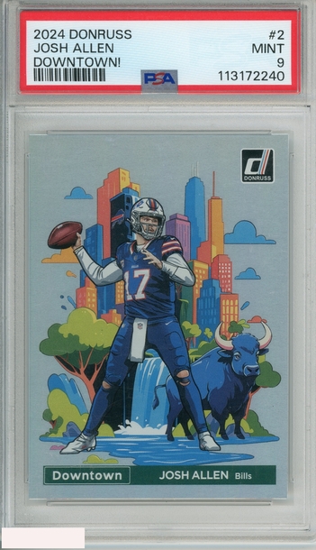 2024 PANINI DONRUSS DOWNTOWN! JOSH ALLEN #2 BILLS PSA 9 MINT