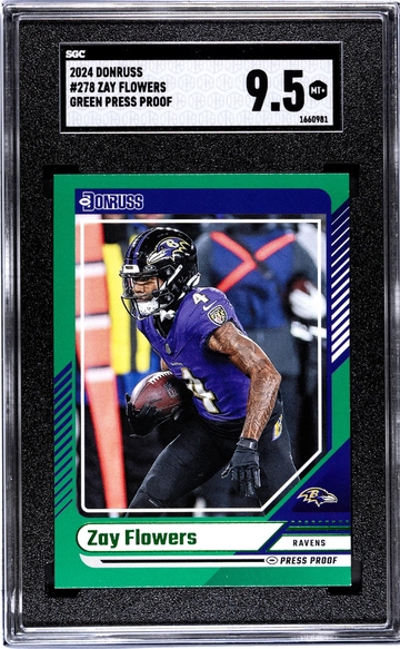 2024 Donruss #278 Zay Flowers Green Press Proof SGC 9.5