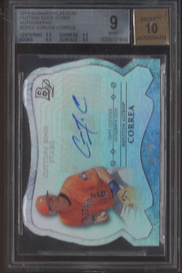 2014 Bowman Platinum Carlos Correa AUTO 1/25 BGS 9