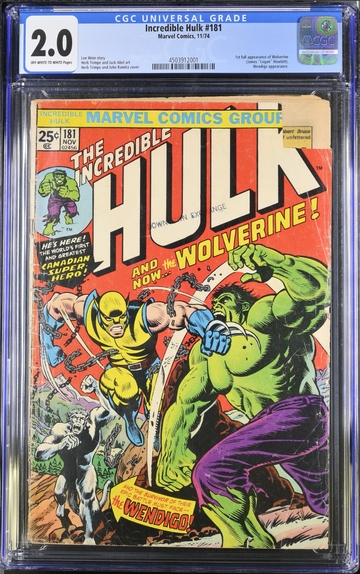 Incredible Hulk #181 CGC 2.0 -- 1st Full Appearance Wolverine -- Marvel 1974