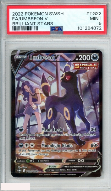 2022 POKEMON SWORD AND SHIELD BRILLIANT STARS FA UMBREON V #TG22 PSA 9 MINT