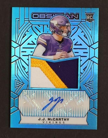 2023 Panini Obsidian RJJ-JJM J.J. McCarthy Rookie /25 Vikings Auto