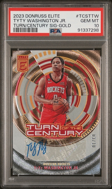 2023 Donruss Elite Turn/Century Gold TyTy Washington Jr. #TCS-TTW /10 PSA 10