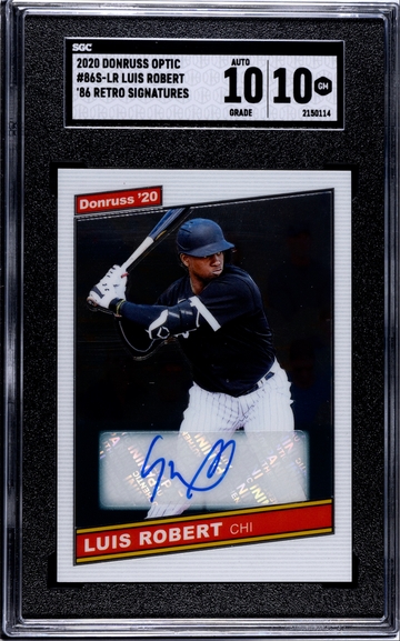 LUIS ROBERT 2020 Panini Donruss Optic '86 Retro Signatures Auto Rc SGC 10