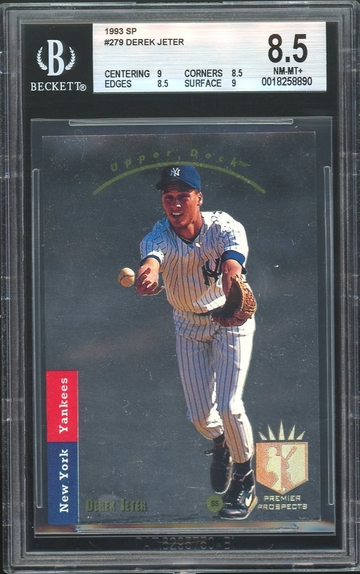 1993 SP #279 DEREK JETER ROOKIE BGS 8.5 (9, 9, 8.5, 8.5) .5 FROM 9 MINT