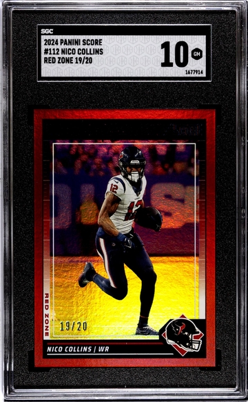 2024 Panini Score Red Zone Nico Collins #112 /20 SGC 10