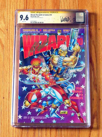 WIZARD THE GUIDE TO COMICS #10 CGC SS 9.6 1992 signed Liefeld magazine signature
