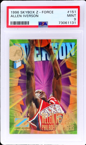 1996 SkyBox Z-Force Allen Iverson #151 RC PSA 9