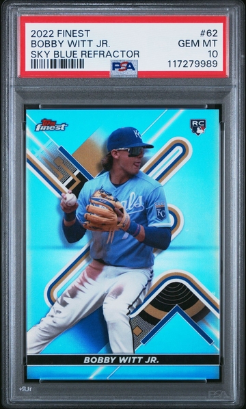 2022 Finest Bobby Witt Jr Sky Blue Refractor 62 PSA 10 /300