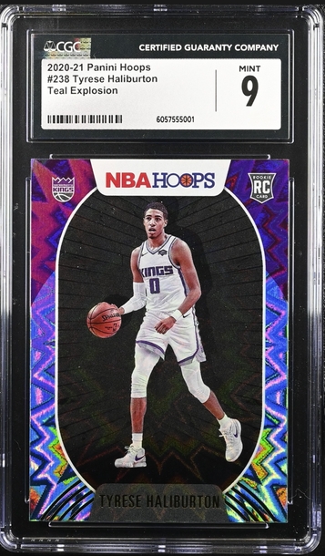 2020 Panini Hoops Teal Explosion #238 Tyrese Haliburton RC Rookie Card CGC 9 