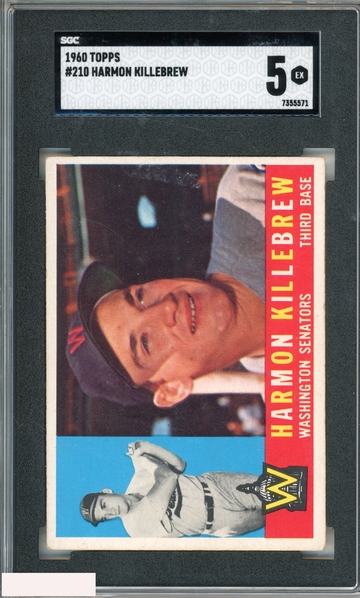 1960 TOPPS HARMON KILLEBREW #210 WASHINGTON SENATORS HOF SGC 5 EX