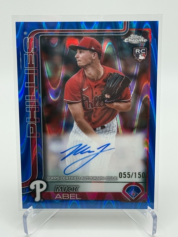 2025 Topps Chrome Mick Abel Blue Raywave Rookie Auto /150